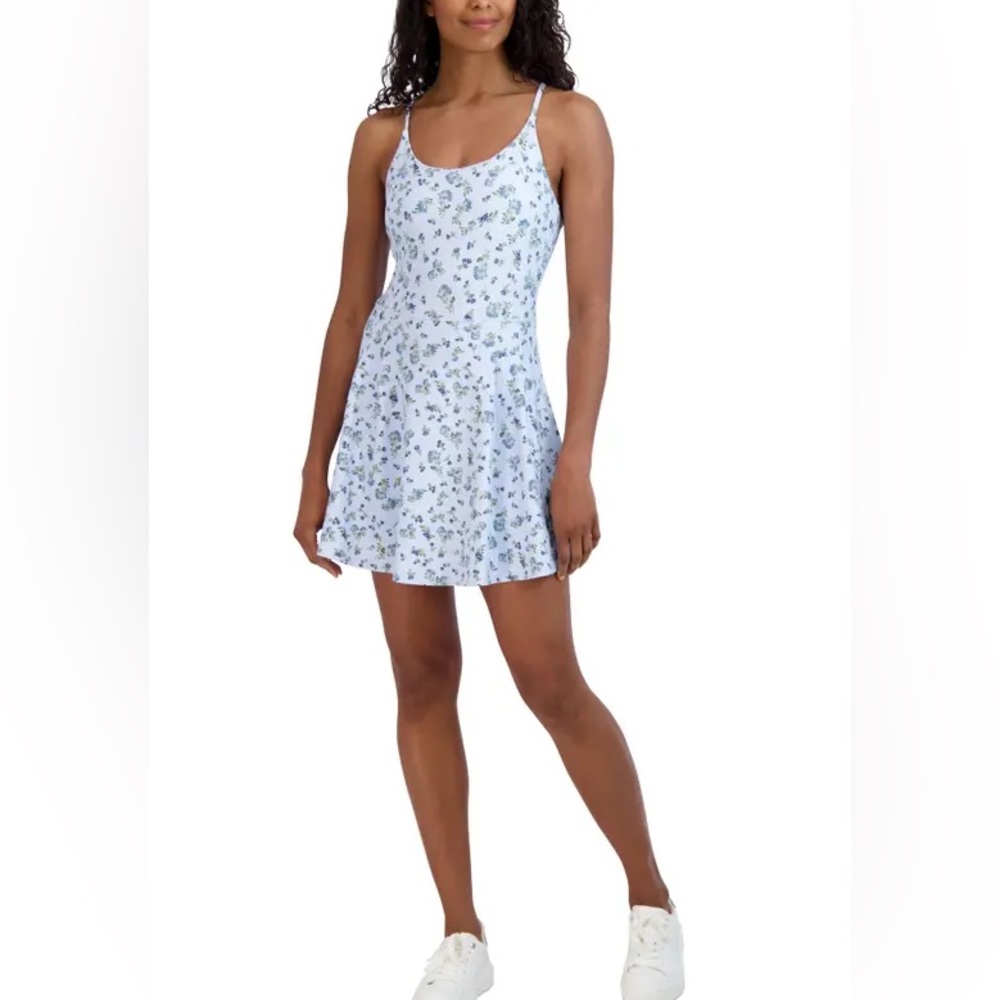 NWT SAGE COLLECTIVE Printed Racerback Flared Mini Tennis Dress L